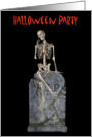 Halloween Party Invitation Skeleton Tombstone card