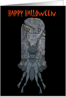 Halloween Goblin Tombstone Funny Card