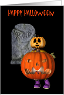 Halloween Pumpkin Tombstone Funny Card