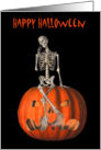 Halloween Skeleton Jack O Lantern Funny Card
