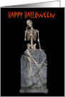 Halloween Skeleton Tombstone Funny Card