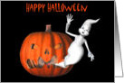 Halloween Ghost Jack O Lantern Funny Card