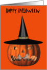 Halloween Mean Jack O Lantern Witch Hat Funny Card