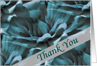 Blue Dahlia Collage Floral Thank You Card