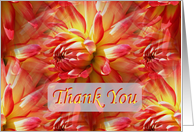 Red Yellow Dahlia Collage Floral Thank You Card