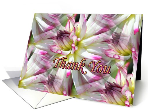 Red White Dahlia Collage Floral Thank You card (776218)