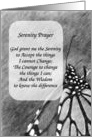 Monarch Butterfly Pencil Art Serenity Prayer Card