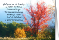 Colorful Autumn Trees Serenity Prayer Inspirational Card