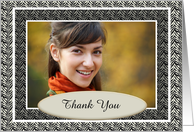 Classic Black And White Zebra Print Thank You Photo Card