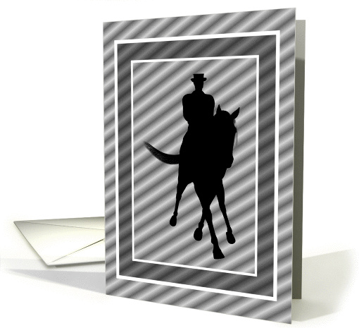 Dressage Horse And Rider Silhouette Blank Note card (893339)