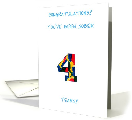 Sobriety Card Fourth Anniversary card (667833)