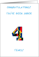 Sobriety Card Fourth Anniversary card