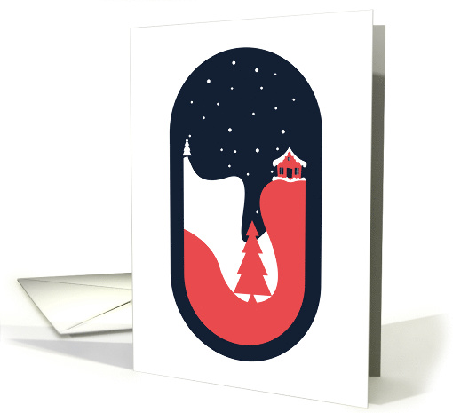 Retro inspired bright Christmas snowscene card (1346374)