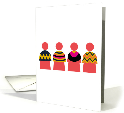 Merry Christmas, Stylized Women in Colorful Capes card (1346376)