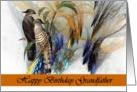 Grandfather Happy Birthday - General - Fractal with Crested Hawks card