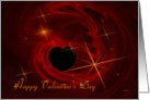 Happy Valentine’s Day - General - Red Fractal Hearts & Stars card