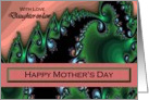 Daughter-in-law / Mother’s Day - Emerald Green & Pink Fractal Swirls card