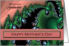 Godmother / Mother’s Day - Emerald Green & Pink Fractal Swirls card
