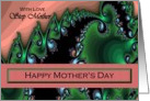 Step Mother / Mother’s Day - Emerald Green & Pink Fractal Swirls card