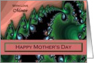 Mentor / Mother’s Day - Emerald Green & Pink Fractal Swirls card