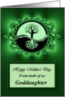 Goddaughter / Mother’s Day - Emerald Green Fractal & Yin Yang Tree card
