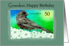 50th / Grandson Birthday - Cassin Finch / Carpodacus cassinii card