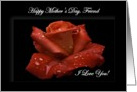 Friend / Happy Mother’s Day - Painted Red Rose card