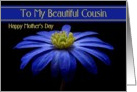 Cousin / Happy Mother’s Day - Painted Blue Daisy card