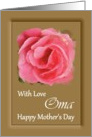 Oma / Mother’s Day - Painted Pink Rose card