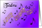 Tedra 62 / Blank Note Card - Music Notes card