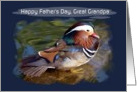 Great Grandpa -Happy Father’s Day - Digital Painted Mandarin Duck card