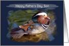 Son - Happy Father’s Day - Digital Painted Mandarin Duck card