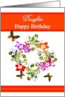 Birthday / Daughter - General - Digital Flowers and Butterflies Design card