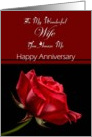 To Wife / Anniversary - General - Digital Oil Painted Red Rose Stem card