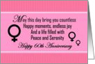 60th Anniversary of Coming Out - A Beautiful Pink Design with Distaff card