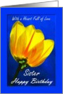 Sister / Birthday - Digital Fractalius Art / Yellow Tulip in the Sky card