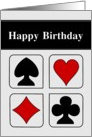 Happy Birthday - Humor - Hearts, Spades, Diamonds and Clubs card