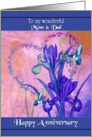 Anniversary / Mom & Dad - Purple Iris and Hummingbirds card