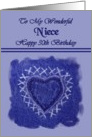 Niece / Happy 30th Birthday - Blue Denim Heart card