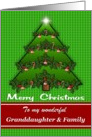 Granddaughter and Family / Merry Christmas - Decorative Christmas Tree card