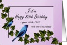 John 50th Birthday Colorful Hummingbird and Flowers card