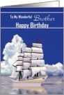 Brother / Birthday - Digital Painting of Tall Ship at Sea card