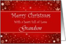 Grandson / Merry Christmas - Stars and Snowflakes card