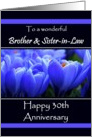 30th Anniversary / To Brother and Sister-in-Law - Vibrant Blue Crocus card