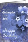 30th Birthday / Goddaughter - Forget-me-not Flowers with Raindrops card