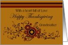 Grandmother Happy Thanksgiving - With a Heart Full of Love / Flourish card