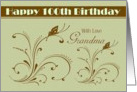 Grandma /100th Birthday - Digital Flourish with Butterflies card