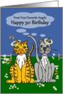 50th Birthday - General - Cartoon Cats with Fallen Halos card