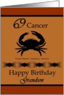 Grandson / Cancer Birthday - General - Zodiac Sign / Crab card