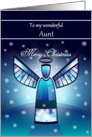 Aunt / Merry Christmas - Abstract Angel & Snowflakes card